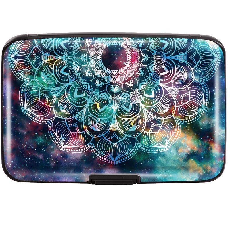 Coco Rossi Credit Card Holder for Women,RFID Blocking Slim Hard Mini Card Case ID Case Travel Wallet Nebula - Image 1